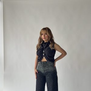 JEANS NEGRO CON BRILLO